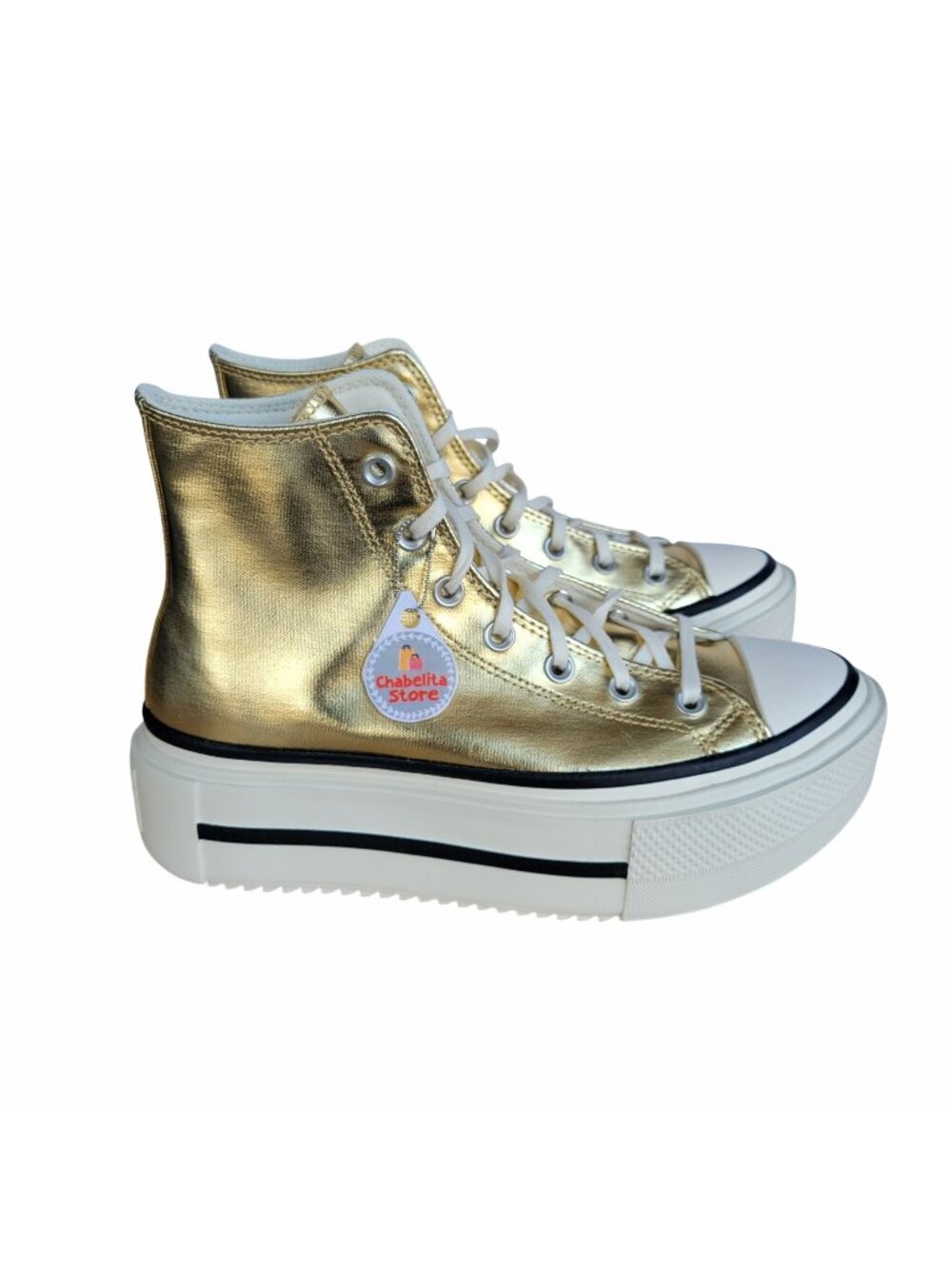 ⭐Chuck Taylor All Star Lift Double Stack Metallic Gold Sz 9 Womens Shoes A15164C